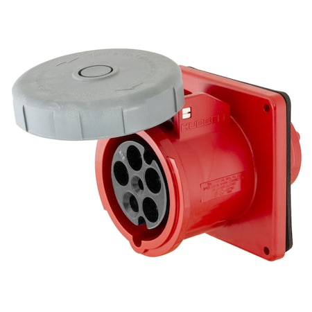Hubbell Wiring Device-Kellems Pin & Sleeve Receptacle, Three Phase, 4 Pole, Screw Terminals Wire Connection Type Red HBL530R6W
